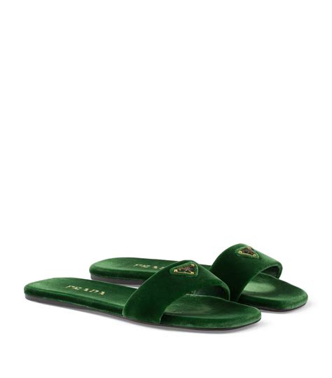 prada velvet slides|saks prada slides.